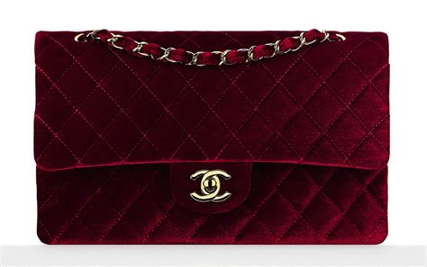 beauty chanel bag velvet red